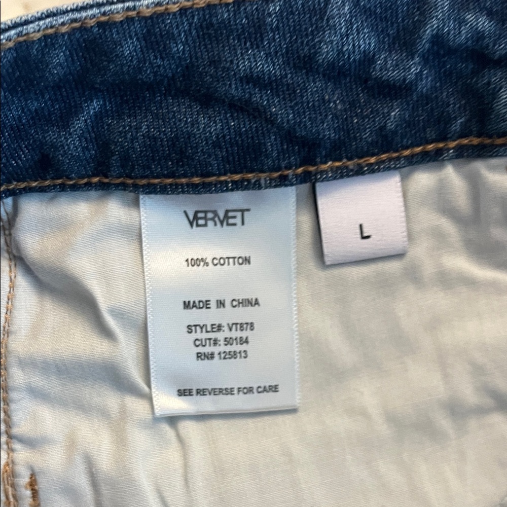 NWT Women's Vervet Blue Jean Sienna Super high rise Shorts size Large - Picture 9 of 10
